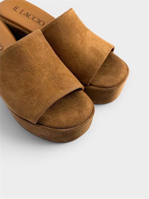 Ciabatta con zeppa in pelle crosta cuoio  IL LACCIO | 1261CROSTACLOVE